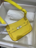 Hermes Jypsiere mini bag Yellow Silver Swift Leather H25651