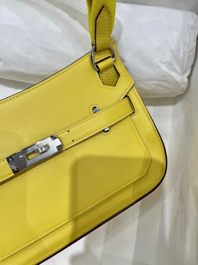 Hermes Jypsiere mini bag Yellow Silver Swift Leather H25651