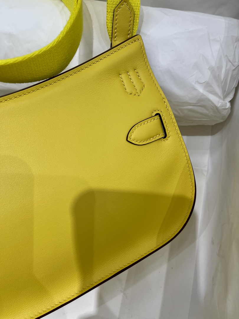 Hermes Jypsiere mini bag Yellow Silver Swift Leather H25651