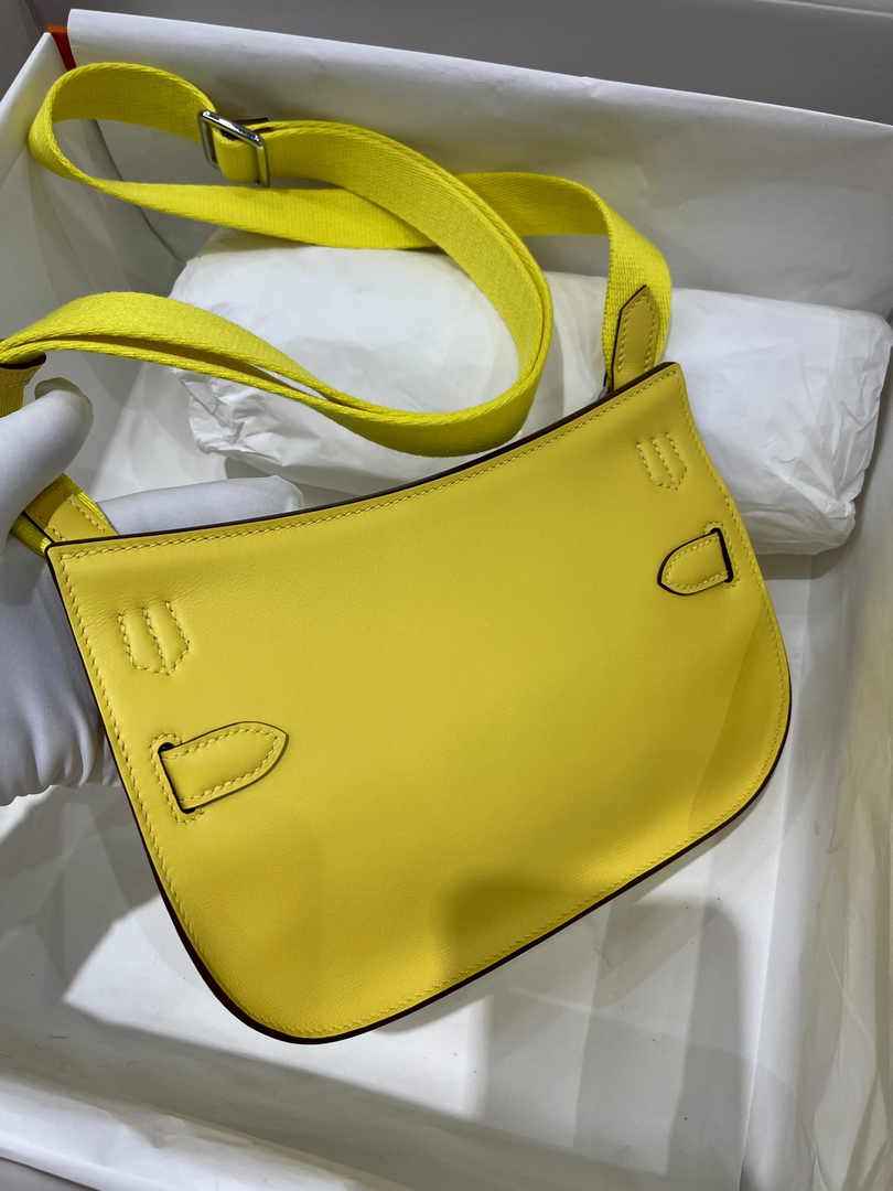 Hermes Jypsiere mini bag Yellow Silver Swift Leather H25651