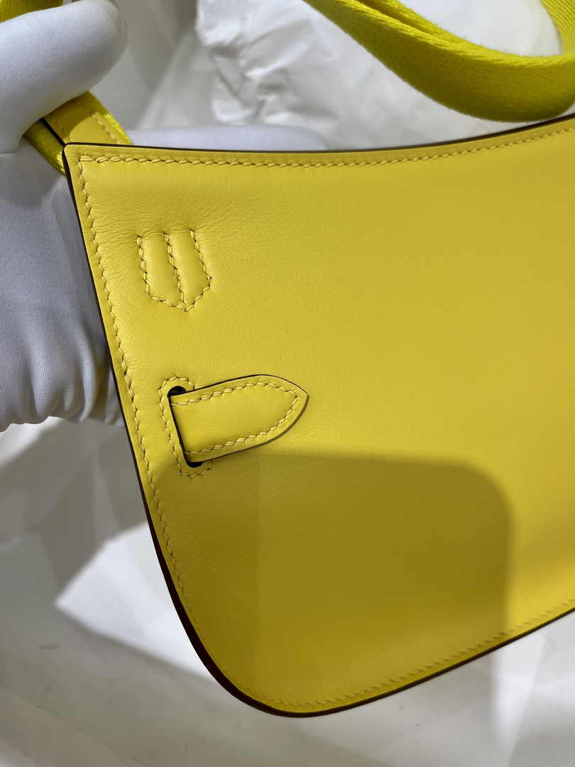 Hermes Jypsiere mini bag Yellow Silver Swift Leather H25651