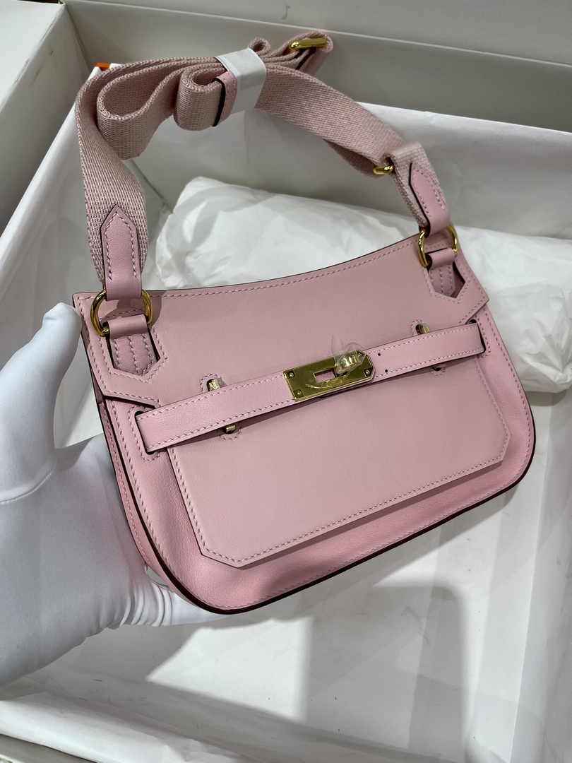 Hermes Jypsiere mini bag Pink Swift Leather Gold H25612