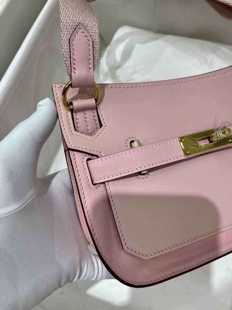 Hermes Jypsiere mini bag Pink Swift Leather Gold H25612