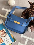 Hermes Jypsiere mini bag Blue Swift Leather Gold H25620