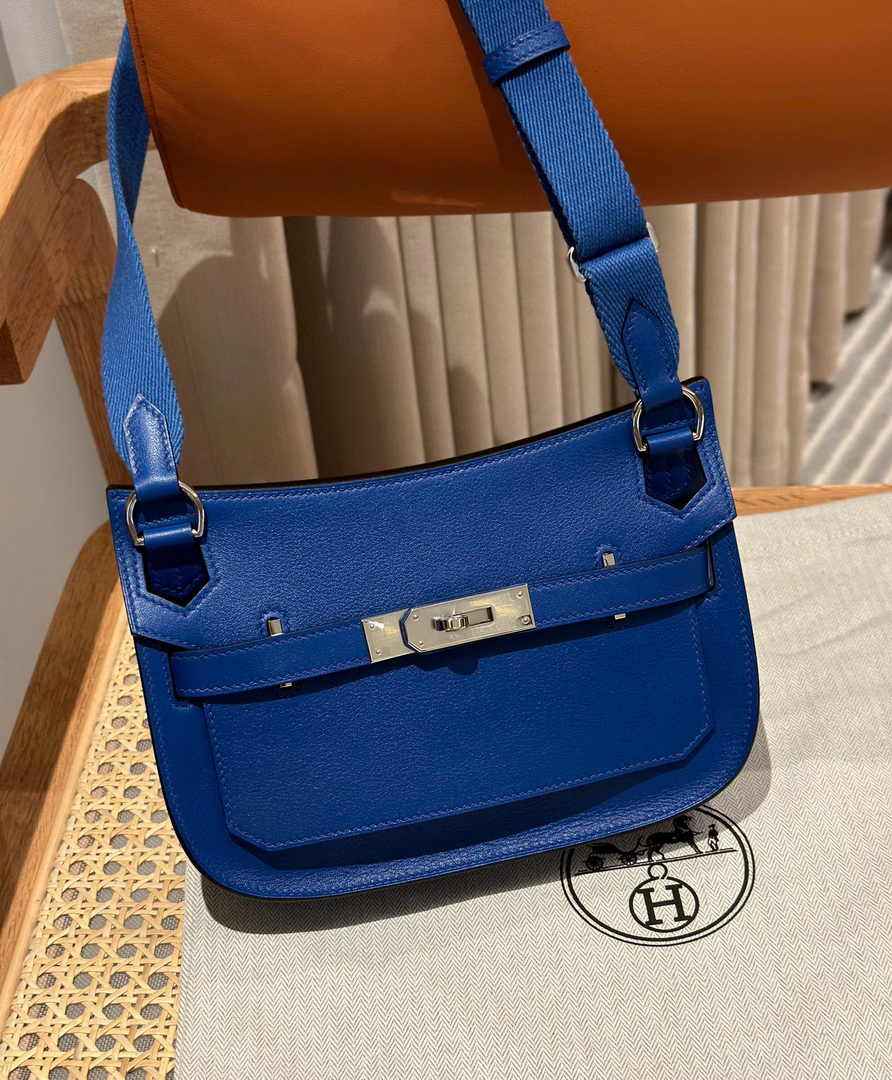 Hermes Jypsiere mini bag Dark Blue Swift Leather Silver H25630