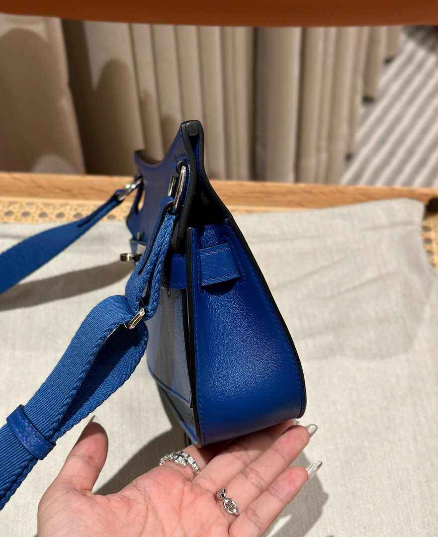 Hermes Jypsiere mini bag Dark Blue Swift Leather Silver H25630