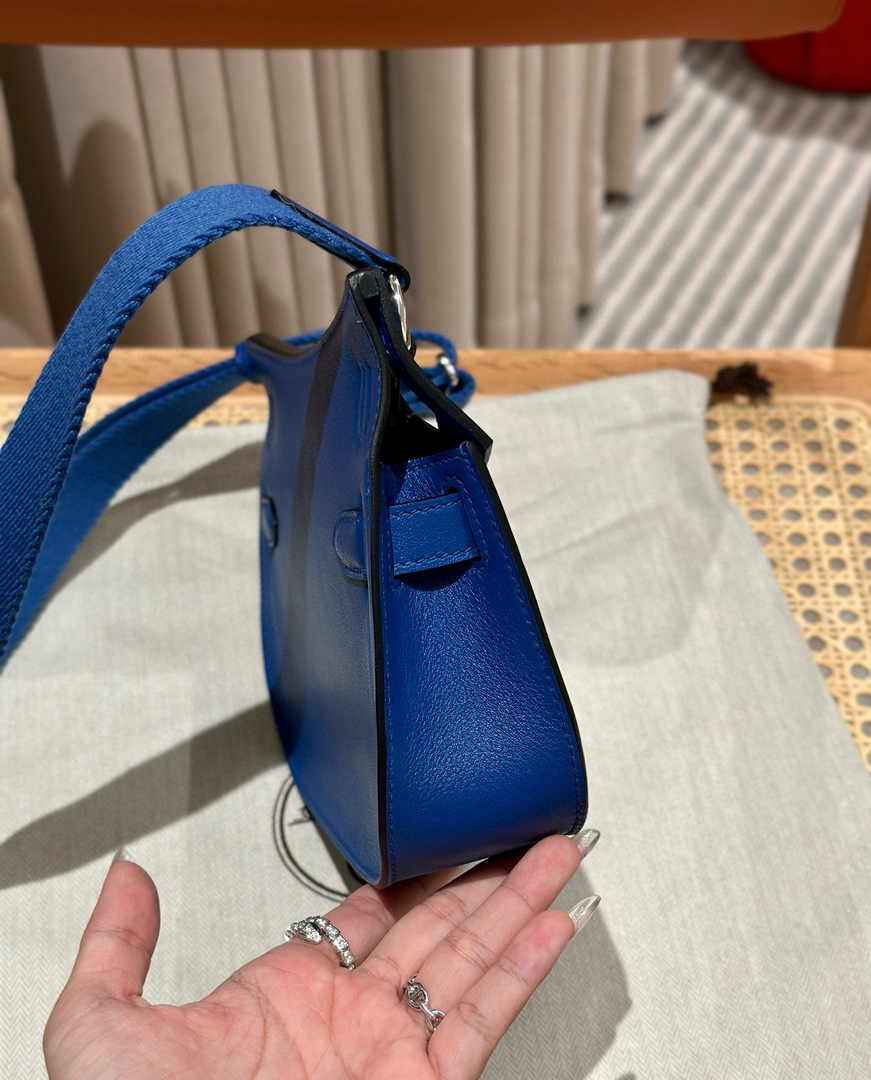 Hermes Jypsiere mini bag Dark Blue Swift Leather Silver H25630
