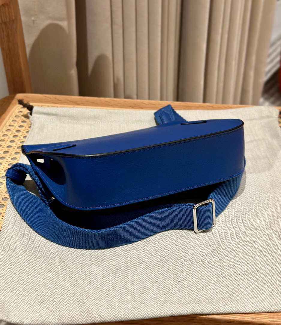 Hermes Jypsiere mini bag Dark Blue Swift Leather Silver H25630
