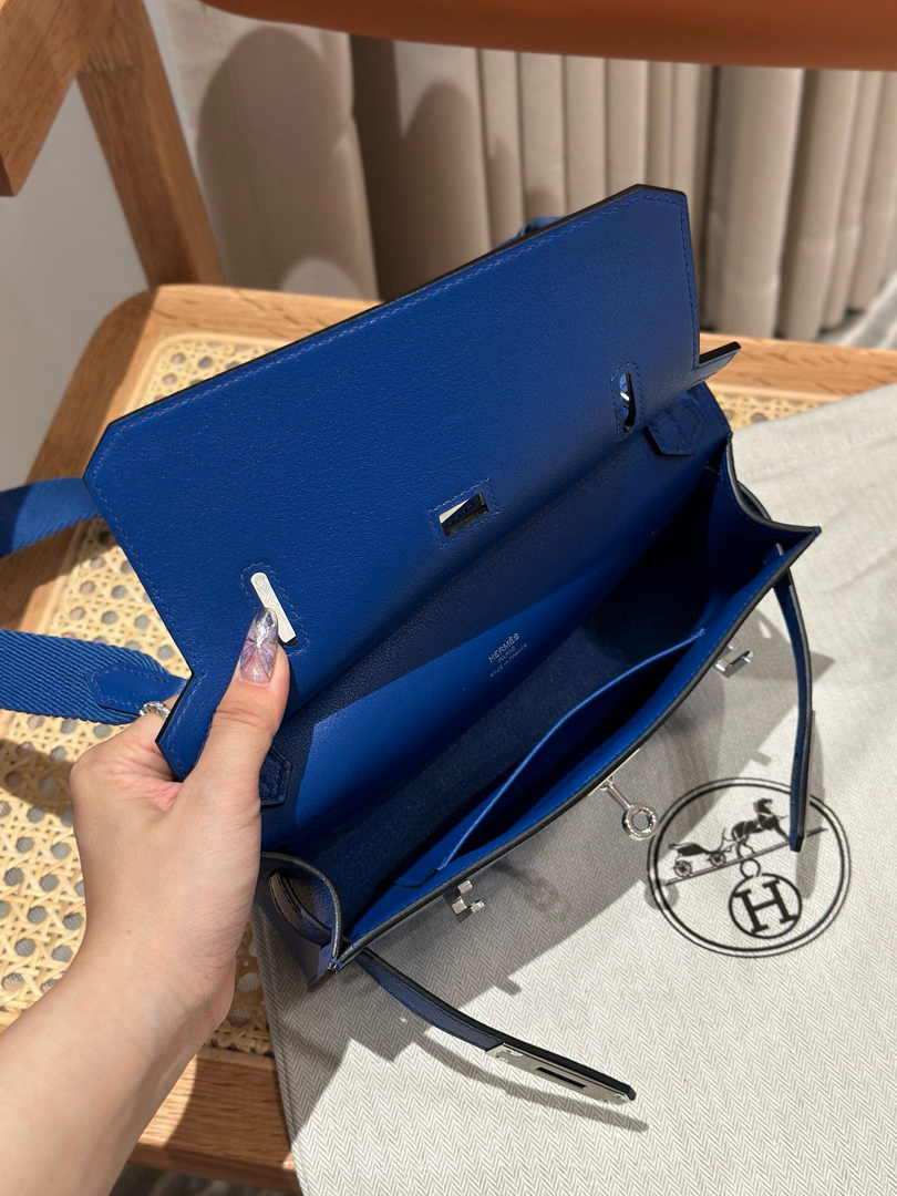 Hermes Jypsiere mini bag Dark Blue Swift Leather Silver H25630