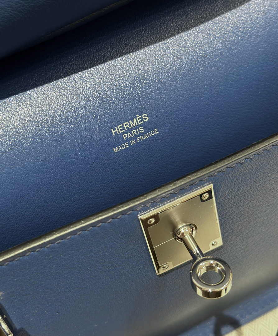 Hermes Jypsiere mini bag Dark Blue Swift Leather Silver H25630