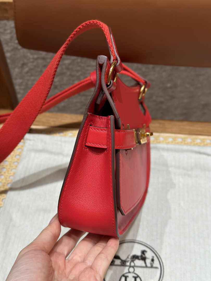Hermes Jypsiere mini bag Red Swift Leather Gold H25606