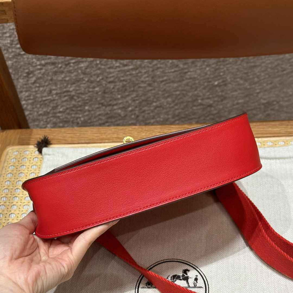 Hermes Jypsiere mini bag Red Swift Leather Gold H25606