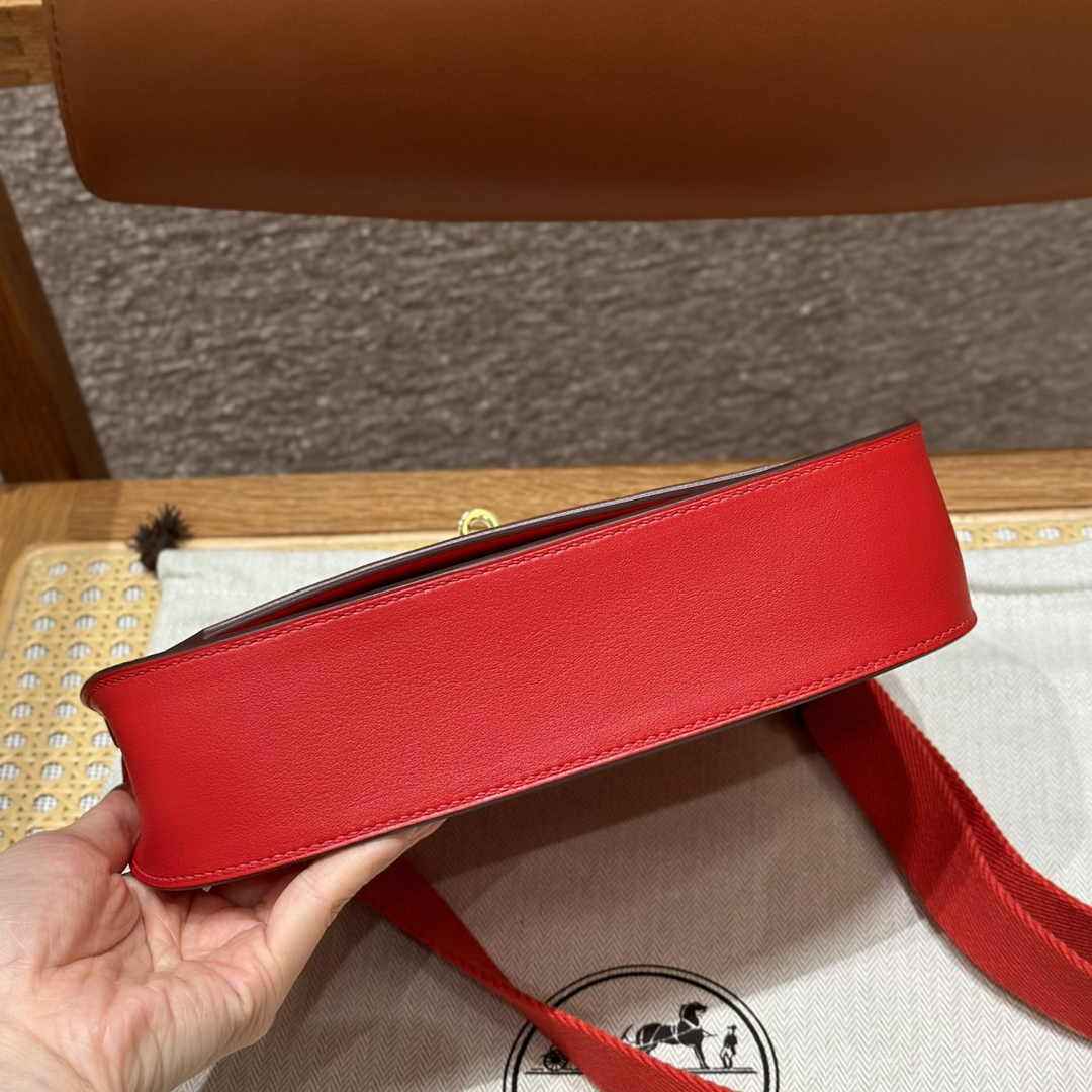 Hermes Jypsiere mini bag Red Swift Leather Gold H25606