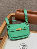 Hermes Jypsiere mini bag Green Swift Leather Gold H25610