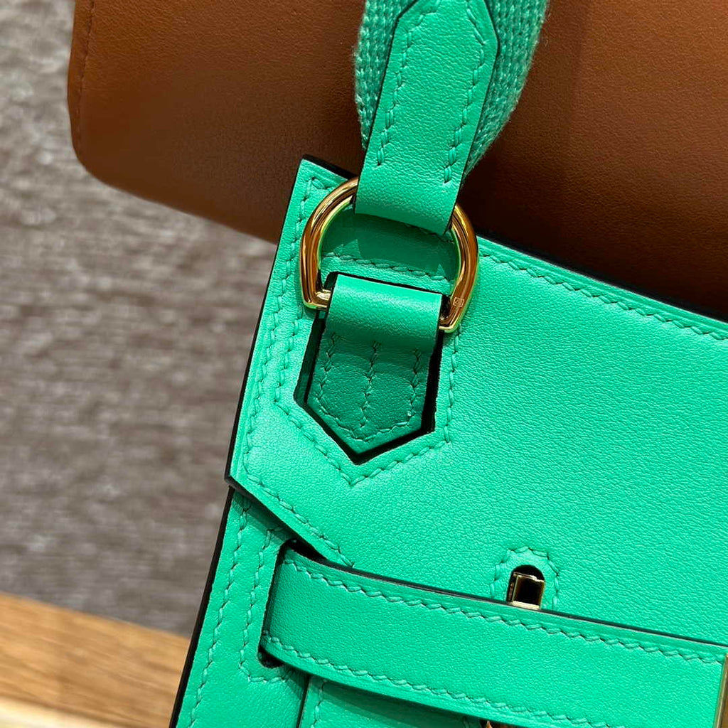 Hermes Jypsiere mini bag Green Swift Leather Gold H25610
