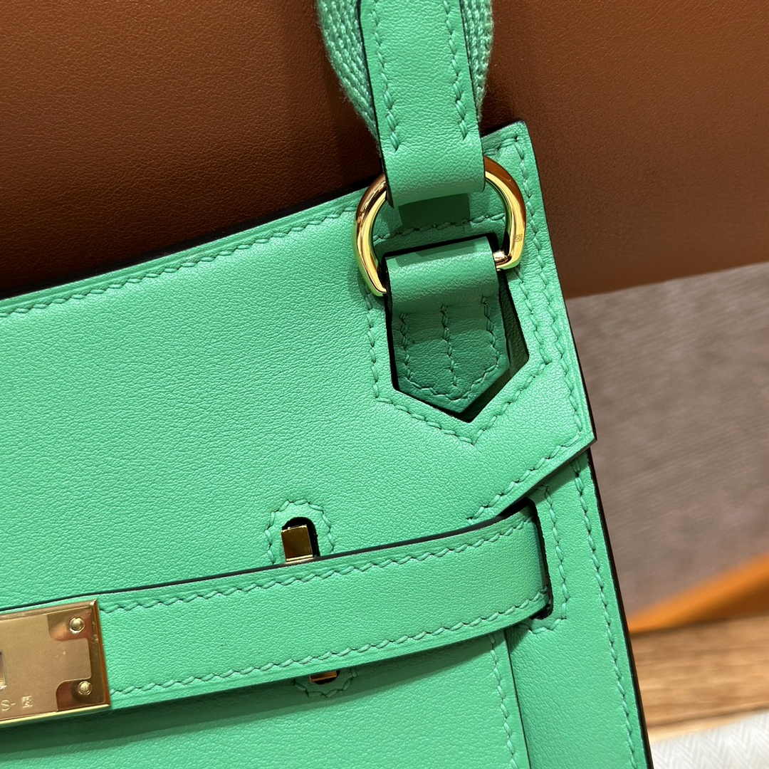 Hermes Jypsiere mini bag Green Swift Leather Gold H25610