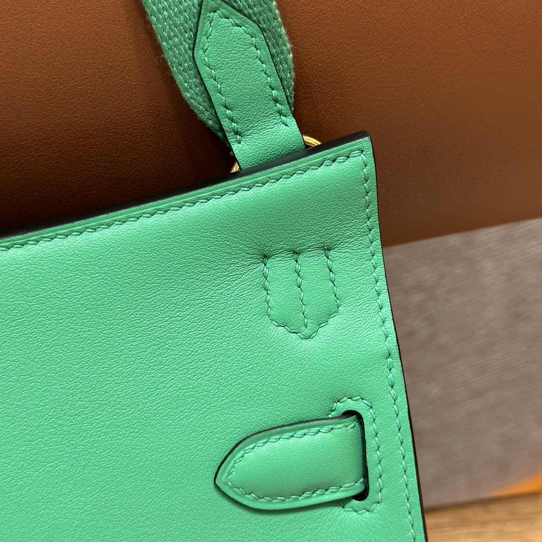 Hermes Jypsiere mini bag Green Swift Leather Gold H25610