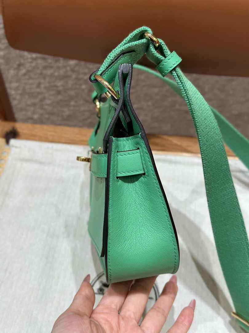 Hermes Jypsiere mini bag Green Swift Leather Gold H25610