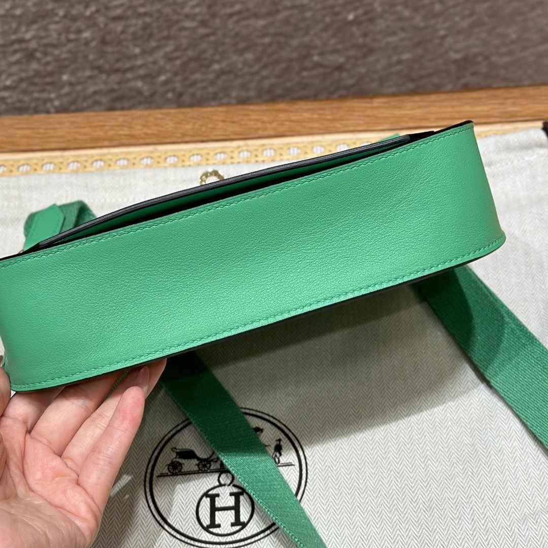 Hermes Jypsiere mini bag Green Swift Leather Gold H25610