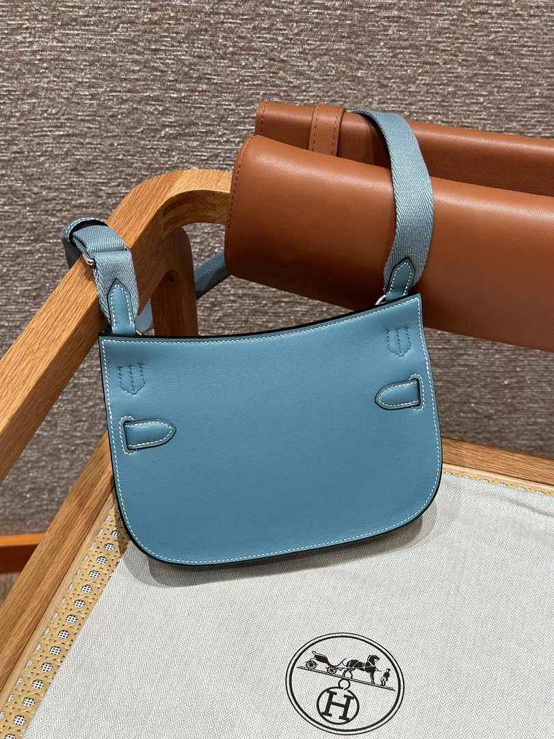 Hermes Jypsiere mini bag Blue Swift Leather Silver H25621