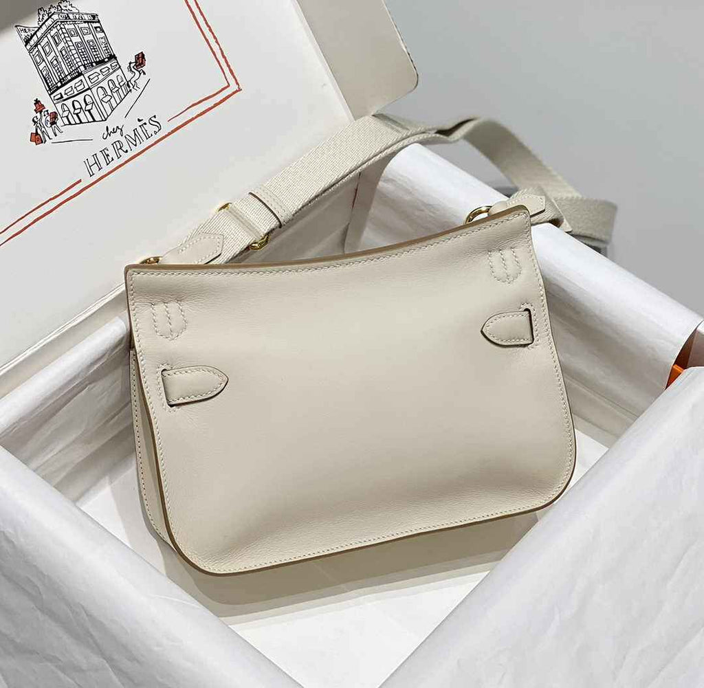 Hermes Jypsiere mini bag White Swift Leather Gold H25604