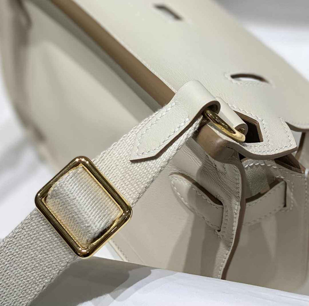 Hermes Jypsiere mini bag White Swift Leather Gold H25604