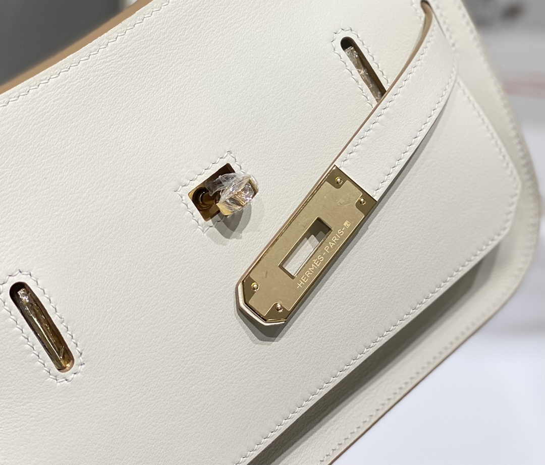 Hermes Jypsiere mini bag White Swift Leather Gold H25604