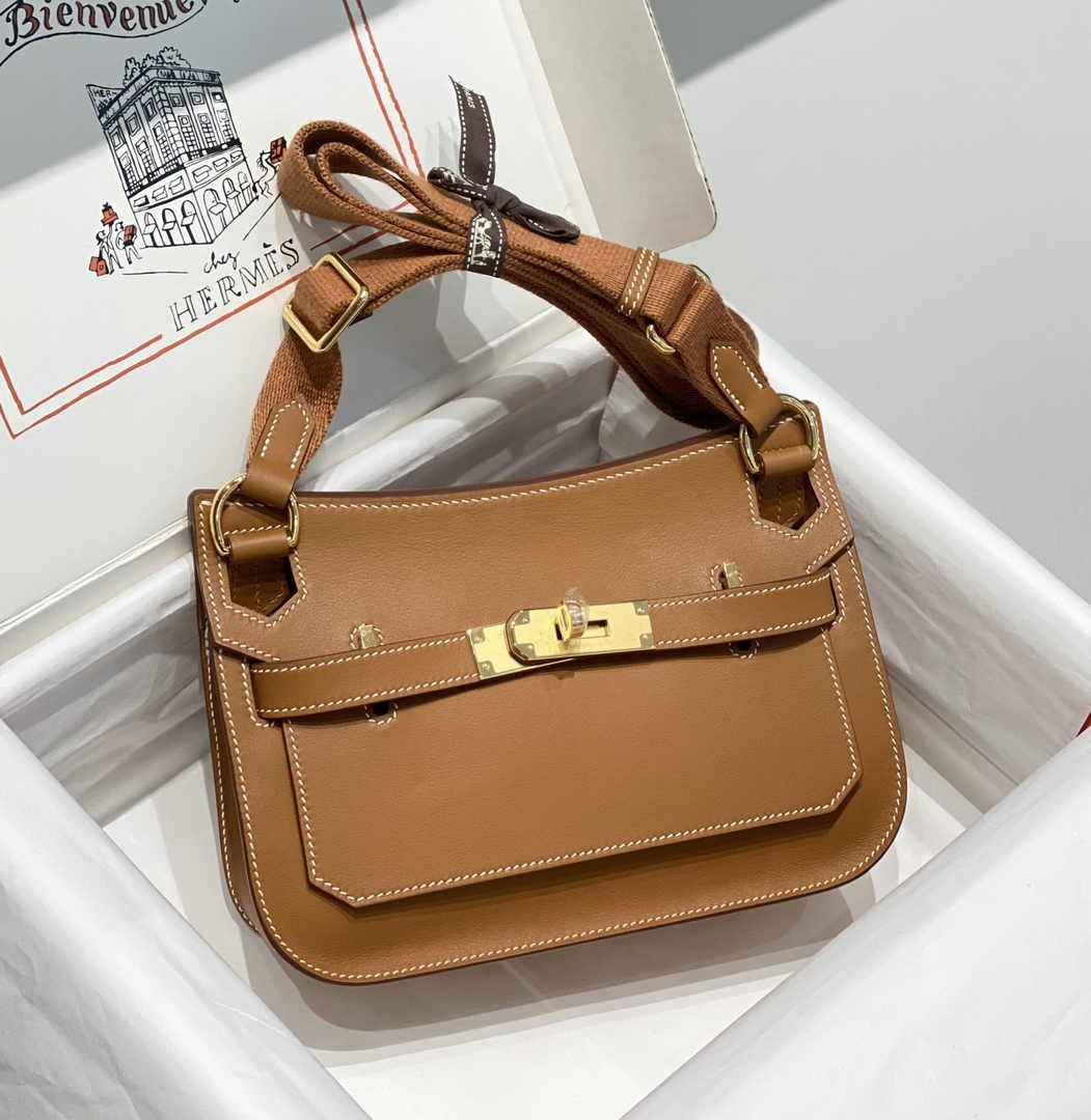 Hermes Jypsiere mini bag Tan Swift Leather Gold H25608