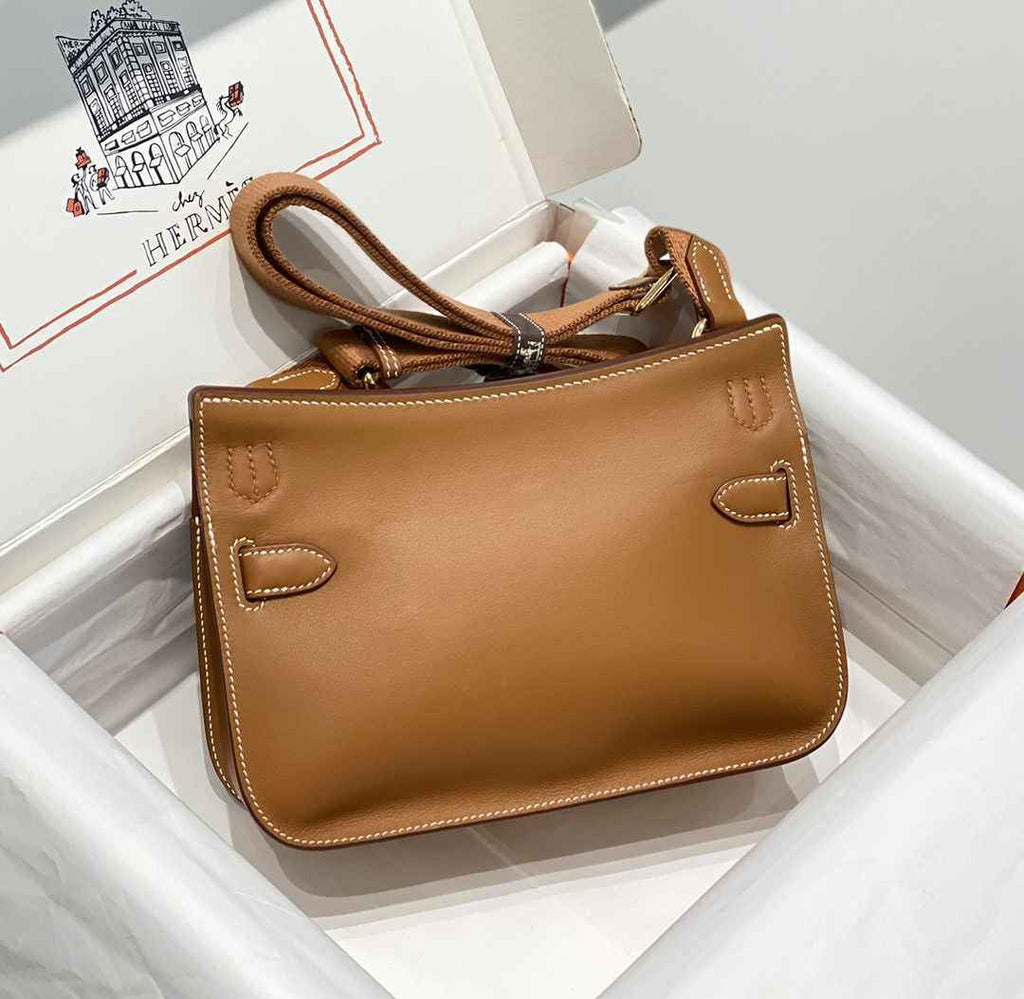 Hermes Jypsiere mini bag Tan Swift Leather Gold H25608