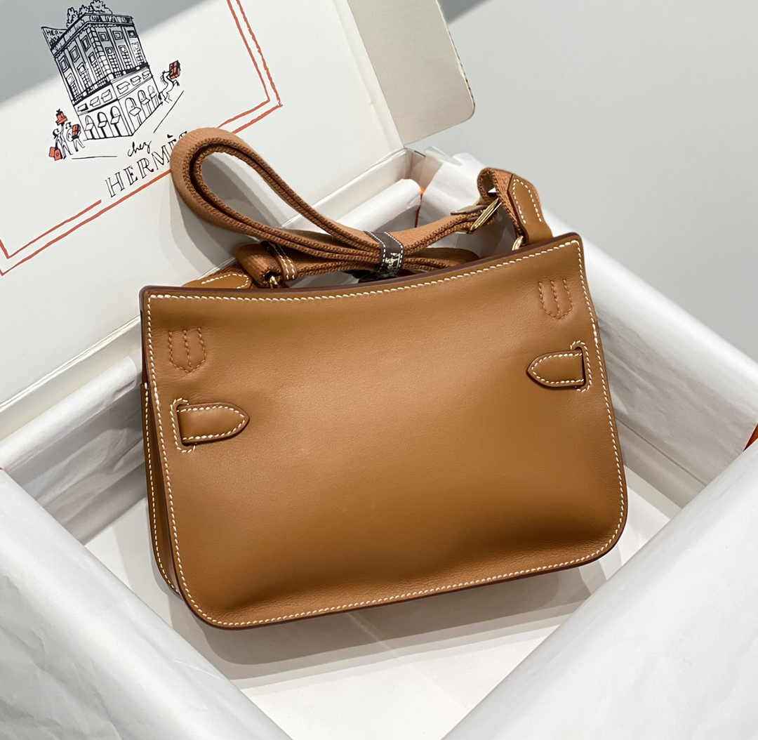Hermes Jypsiere mini bag Tan Swift Leather Gold H25608