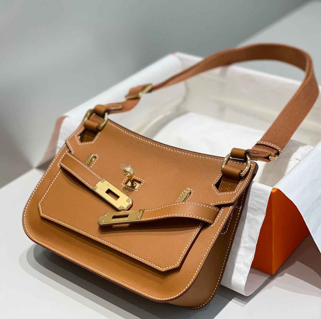 Hermes Jypsiere mini bag Tan Swift Leather Gold H25608