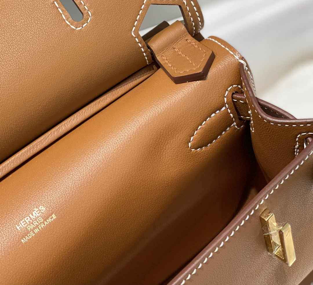 Hermes Jypsiere mini bag Tan Swift Leather Gold H25608