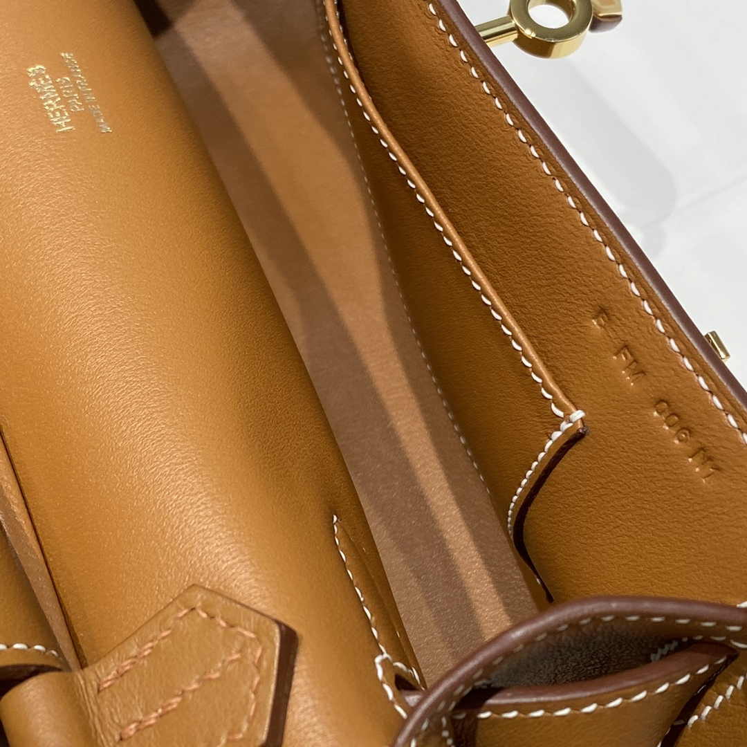 Hermes Jypsiere mini bag Tan Swift Leather Gold H25608