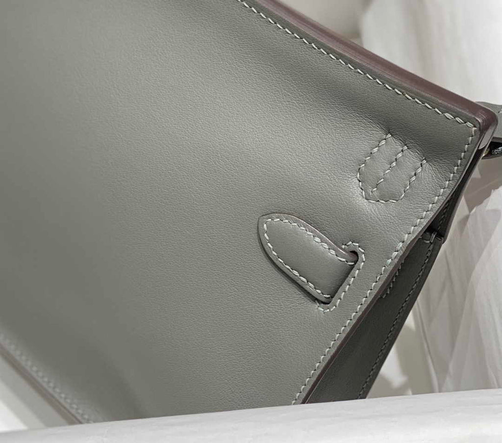 Hermes Jypsiere mini bag Dark Gray Swift Leather Gold H25633