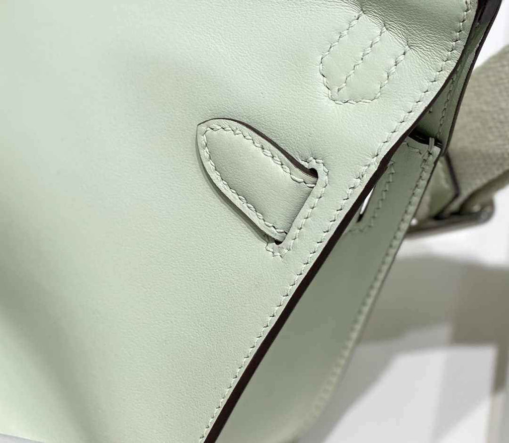 Hermes Jypsiere mini bag Light Green Swift Leather Silver H25632