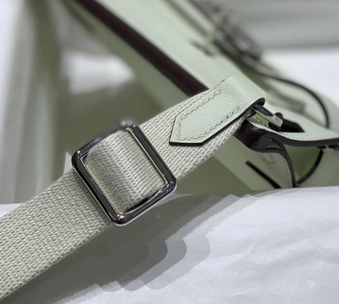 Hermes Jypsiere mini bag Light Green Swift Leather Silver H25632
