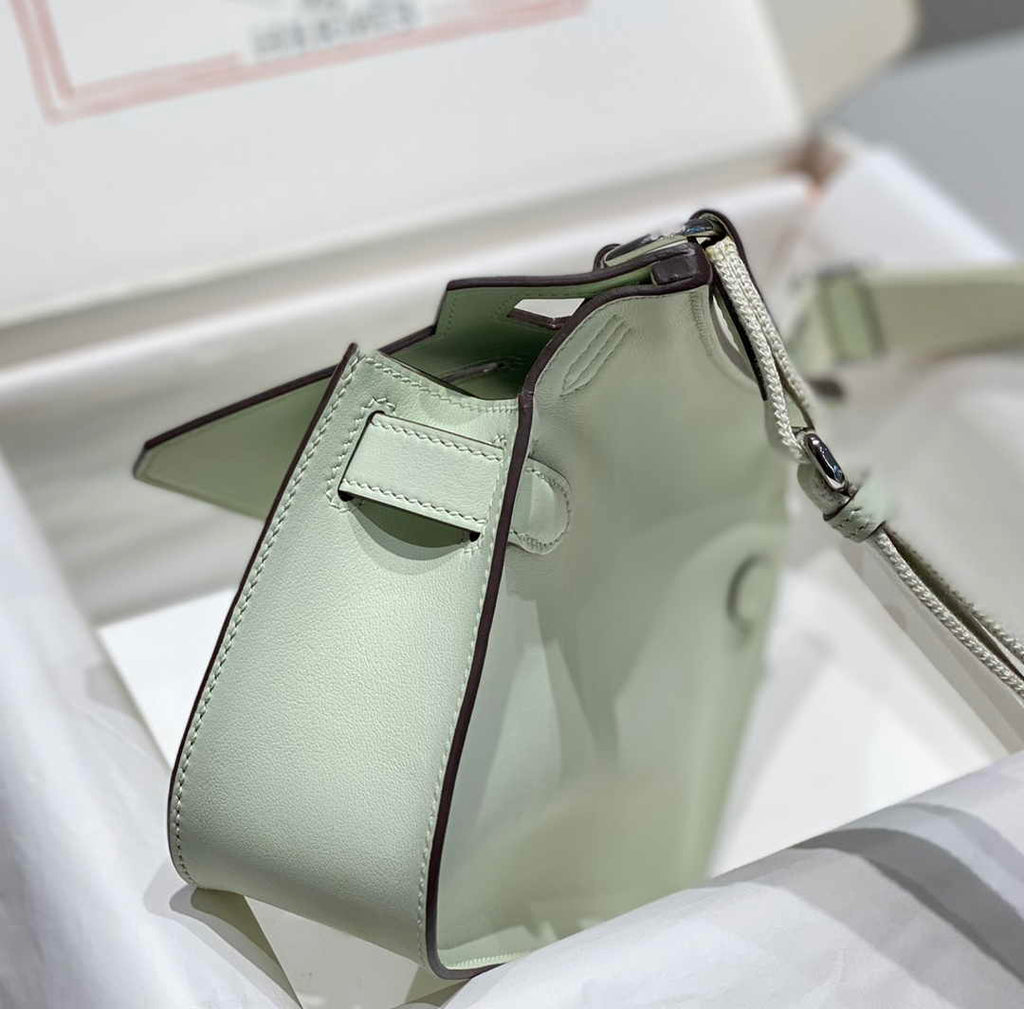 Hermes Jypsiere mini bag Light Green Swift Leather Silver H25632