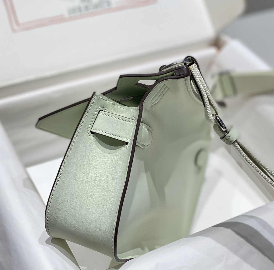 Hermes Jypsiere mini bag Light Green Swift Leather Silver H25632