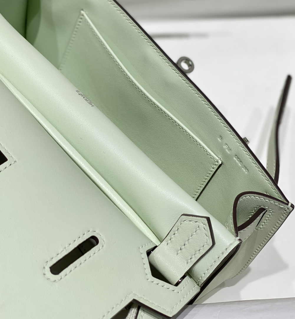 Hermes Jypsiere mini bag Light Green Swift Leather Silver H25632