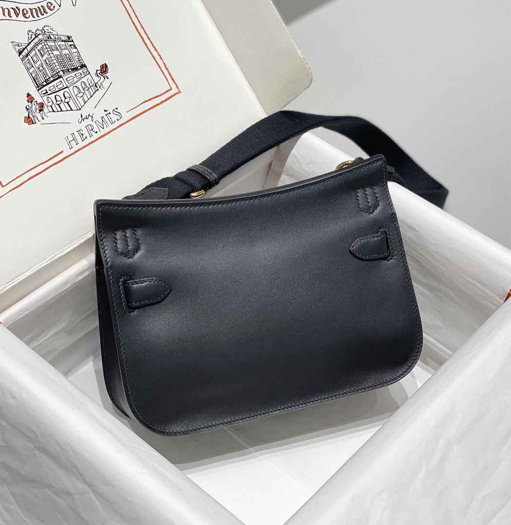 Hermes Jypsiere mini bag Black Swift Leather Gold H25602