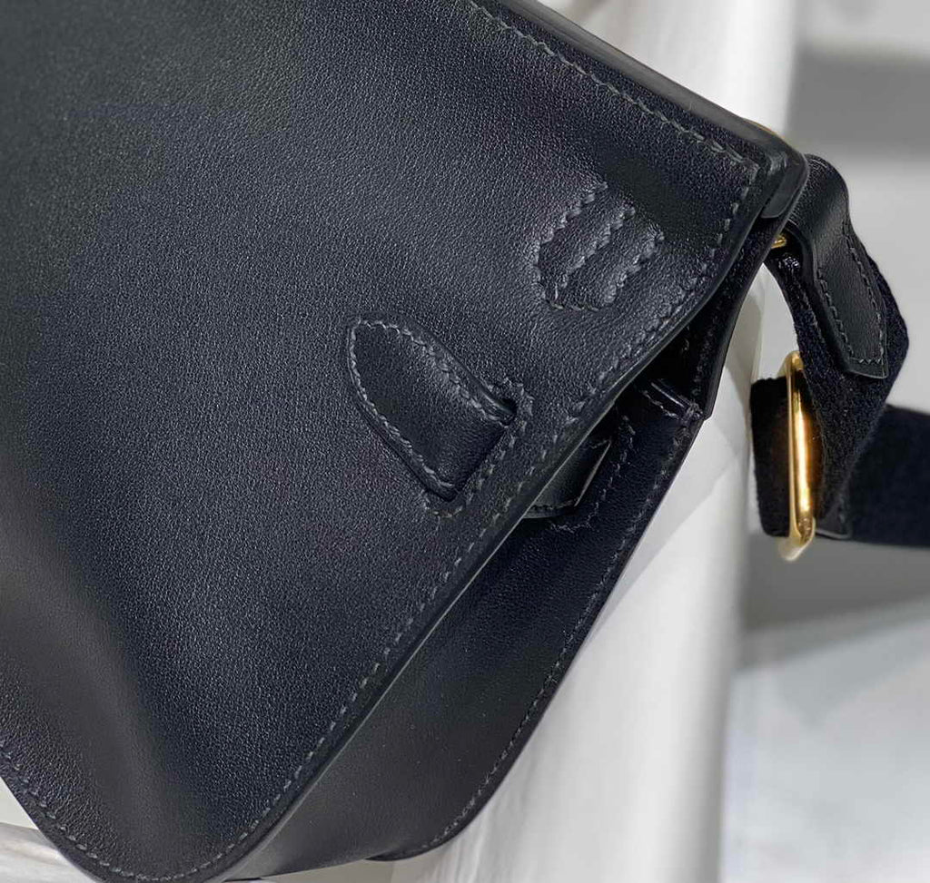 Hermes Jypsiere mini bag Black Swift Leather Gold H25602