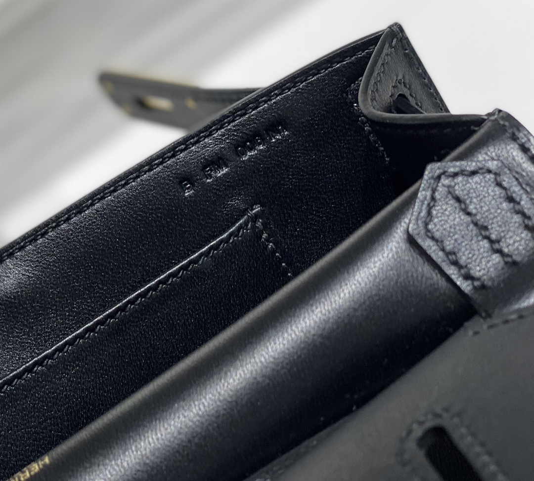 Hermes Jypsiere mini bag Black Swift Leather Gold H25602