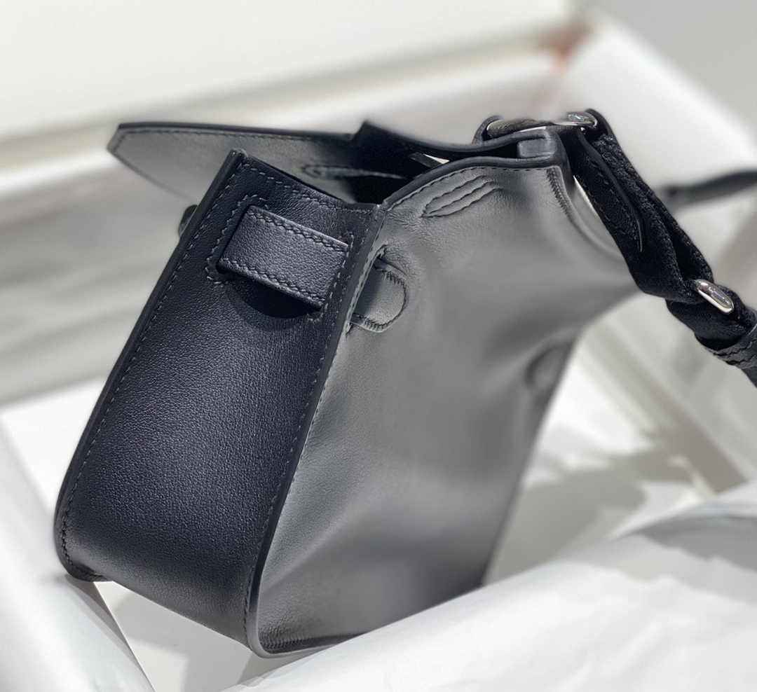 Hermes Jypsiere mini bag Black Swift Leather Silver H25603