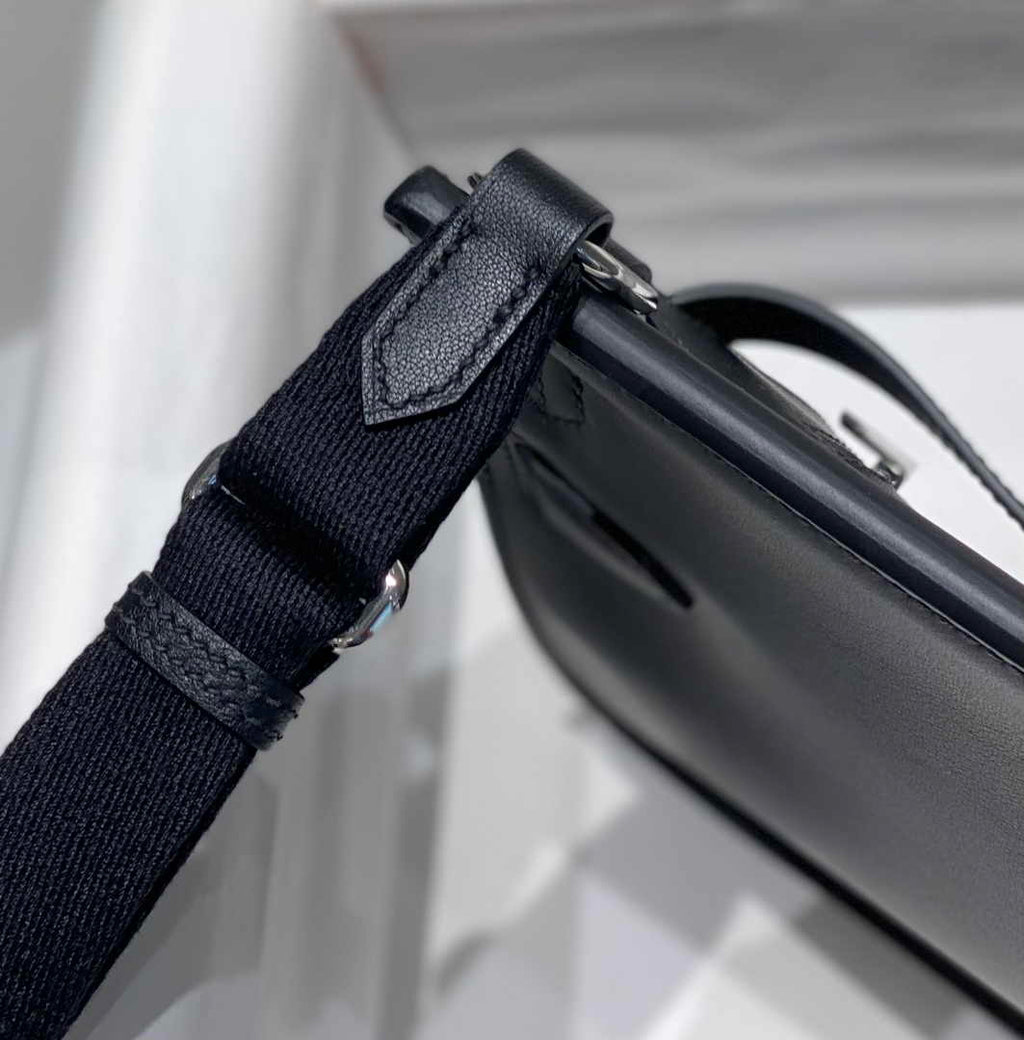 Hermes Jypsiere mini bag Black Swift Leather Silver H25603
