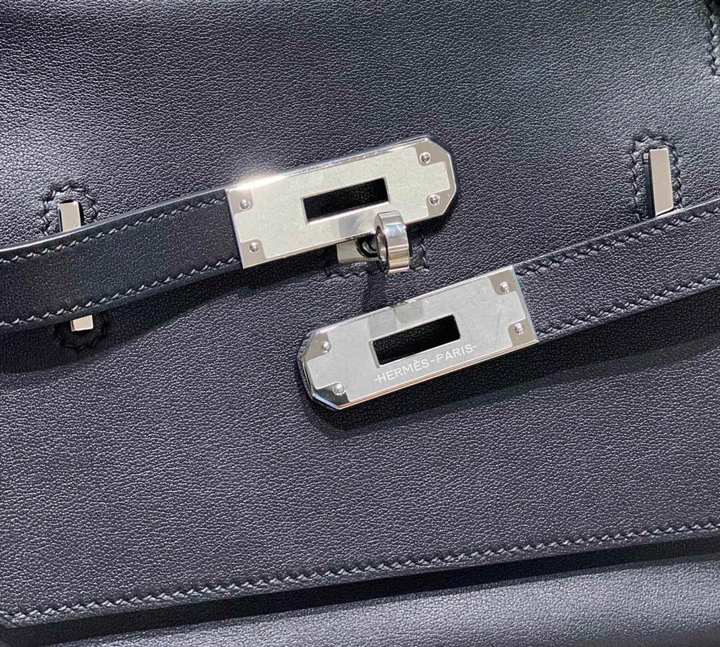 Hermes Jypsiere mini bag Black Swift Leather Silver H25603