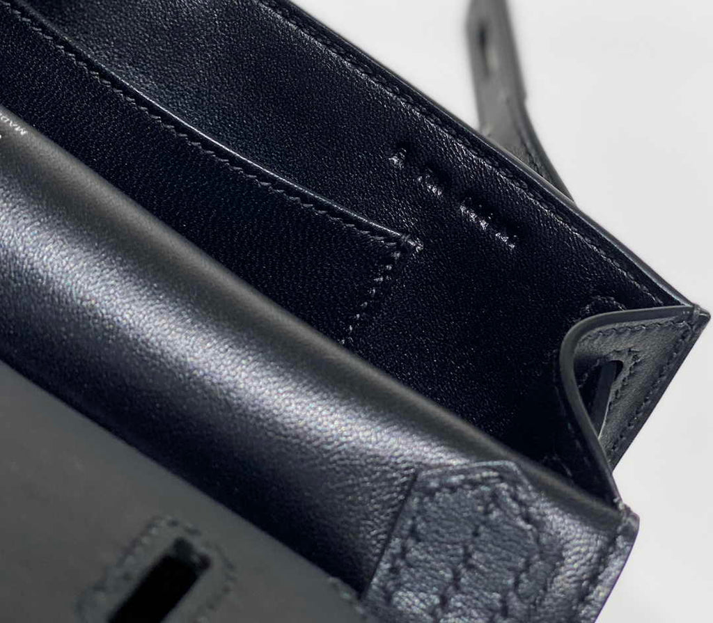 Hermes Jypsiere mini bag Black Swift Leather Silver H25603