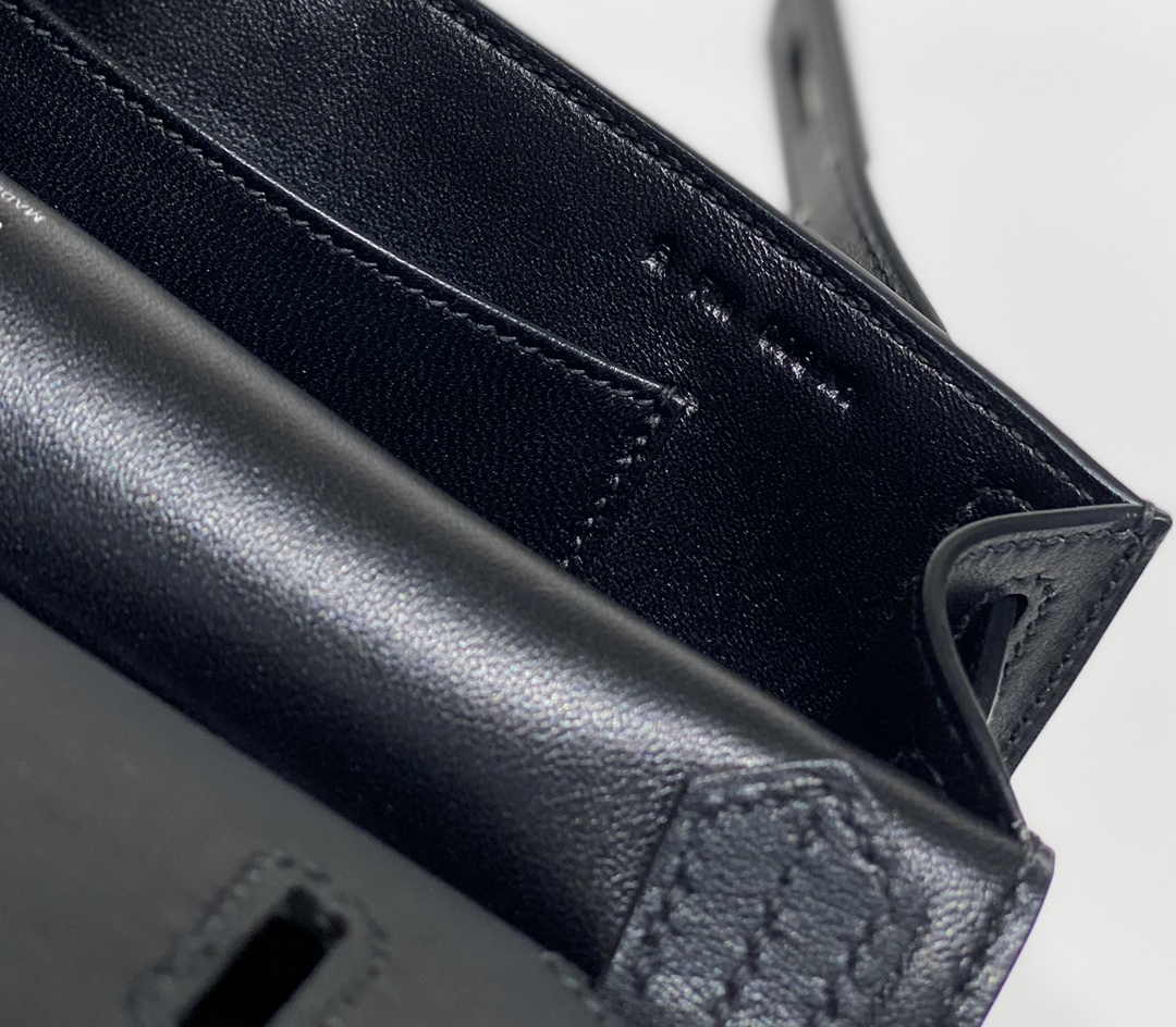 Hermes Jypsiere mini bag Black Swift Leather Silver H25603