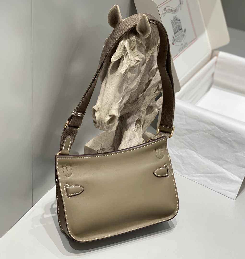 Hermes Jypsiere mini bag Gray Swift Leather Gold H25600