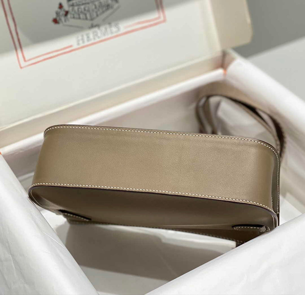 Hermes Jypsiere mini bag Gray Swift Leather Gold H25600