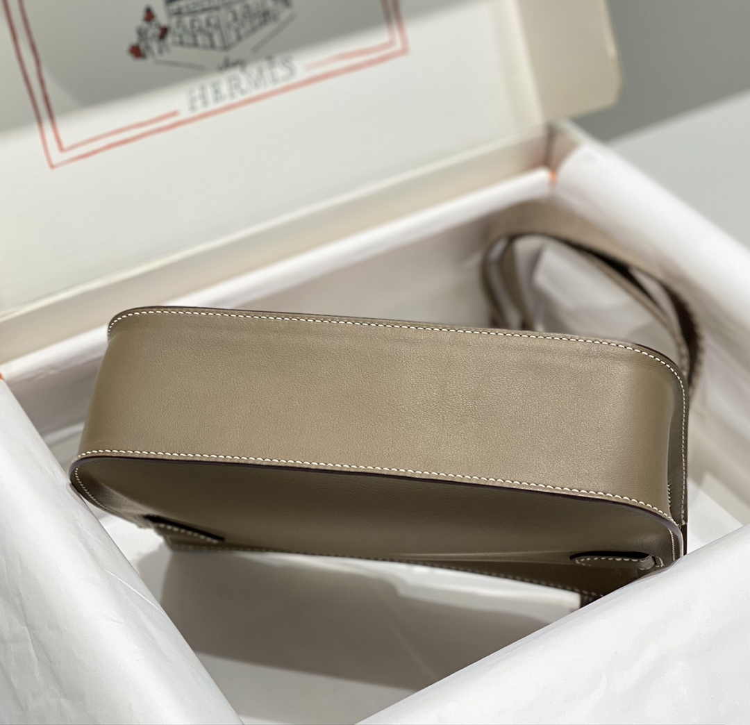 Hermes Jypsiere mini bag Gray Swift Leather Gold H25600